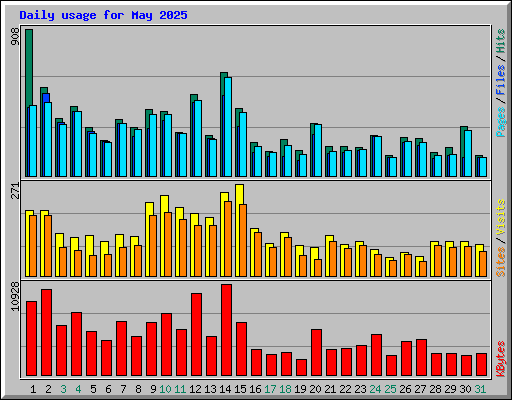 Daily usage for May 2025