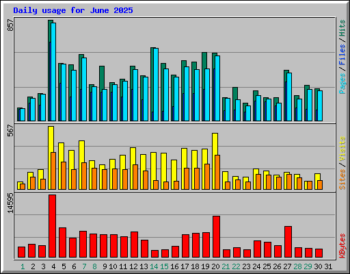 Daily usage for June 2025