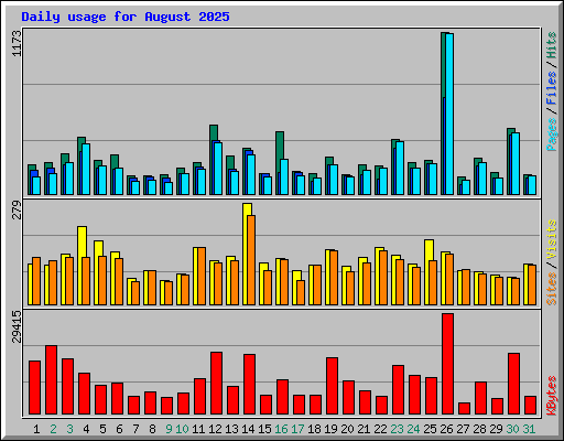 Daily usage for August 2025