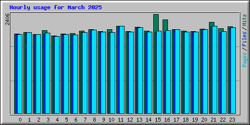 Hourly usage for March 2025