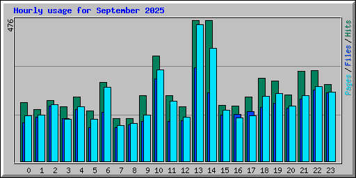 Hourly usage for September 2025